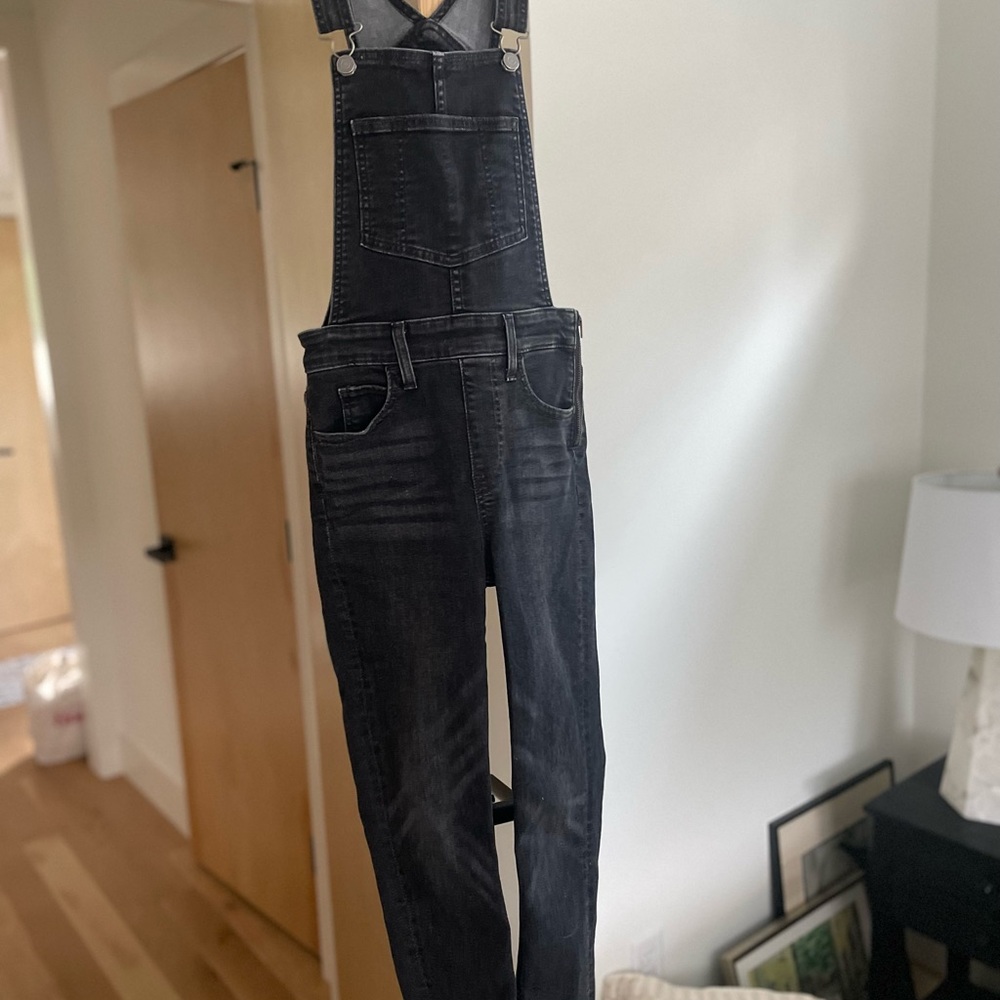 Black Denim Women's Skinny Overalls